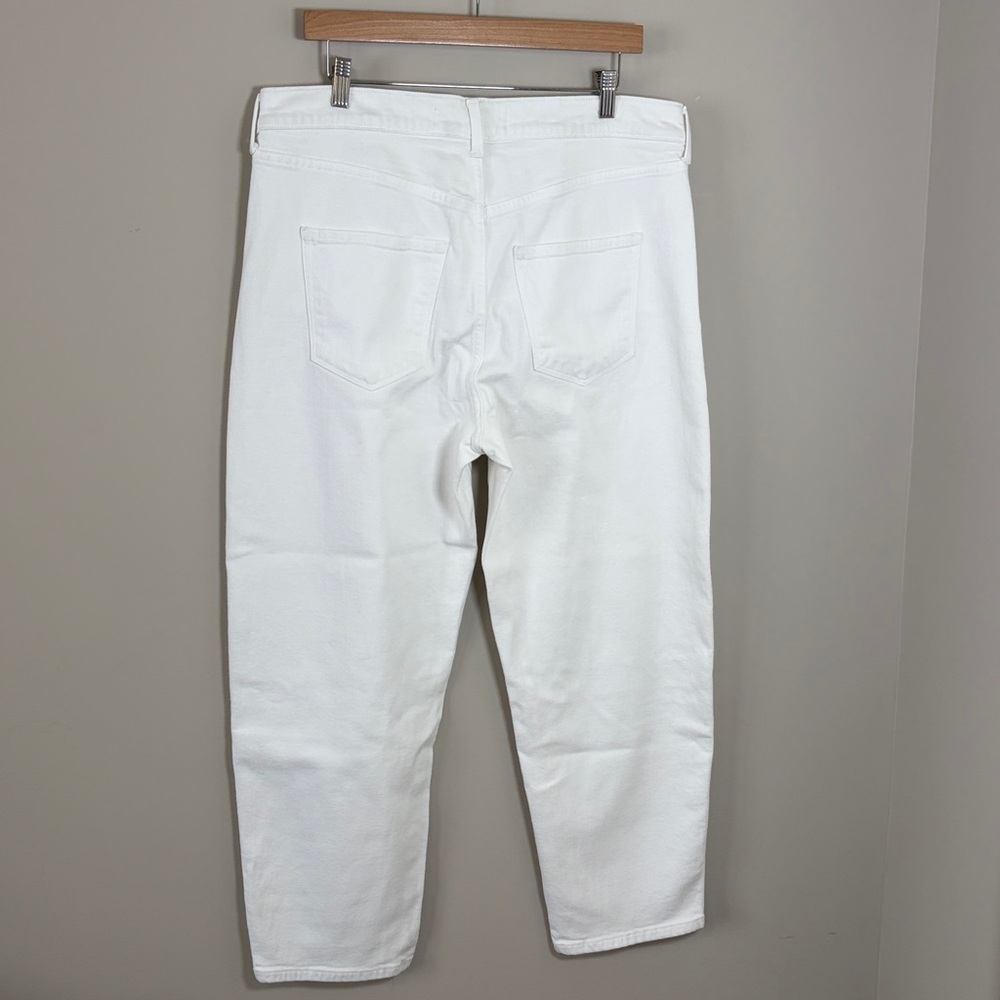 AYR The Beat Barrel Leg Ankle Jean White High Rise Ankle Relaxed Sz 34 - Picture 6 of 16
